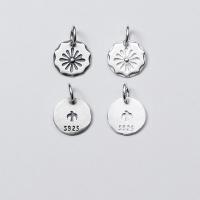 Sterling Silver Pendants, 925 Sterling Silver, plated, DIY 11mm 