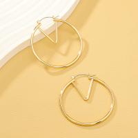 Zinc Alloy Leverback Earring, gold color plated, fashion jewelry & for woman & hollow 