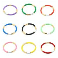 Fashion Zinc Alloy Bracelets, gold color plated, fashion jewelry & Bohemian style & elastic & stoving varnish & Unisex Inner Approx 55mm 