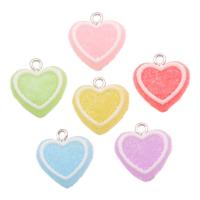 Resin Jewelry Pendant, Heart, DIY, mixed colors Approx [