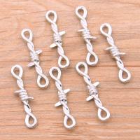 Zinc Alloy Charm Connector, silver color plated, DIY & 1/1 loop Approx [