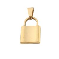 Stainless Steel Pendants, 304 Stainless Steel, Lock, Vacuum Ion Plating, fashion jewelry & Unisex, golden Approx 5mm 