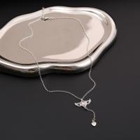 Rhinestone Zinc Alloy Necklace, Heart, fashion jewelry & for woman & with rhinestone 