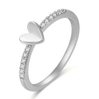 Titanium Steel Finger Ring, plated, fashion jewelry  & for woman & with rhinestone [