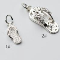 Sterling Silver Pendants, 925 Sterling Silver, Slipper, plated, DIY silver color 