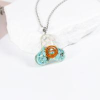 Resin Zinc Alloy Necklace, with Natural Stone & Zinc Alloy & epoxy gel, Approx [