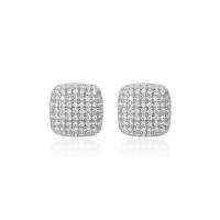 Cubic Zirconia Micro Pave Brass Earring, Square, 18K gold plated, fashion jewelry & micro pave cubic zirconia & for woman 