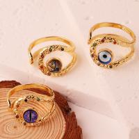 Rhinestone Brass Finger Ring, with Resin, 18K gold plated, fashion jewelry & for woman & with rhinestone 15mm [