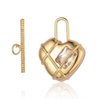 Brass Toggle Clasp, plated, fashion jewelry & DIY & micro pave cubic zirconia 
