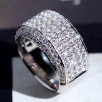 Anillo de dedo de aleación de Zinc, chapado, unisexo & diverso tamaño para la opción & micro arcilla de diamantes de imitación, plateado, Vendido por UD