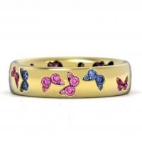 Rhinestone Zinc Alloy Finger Ring, with Rhinestone, Butterfly, plated & for woman 