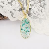Resin Necklace, with Brass & Iron & for woman & epoxy gel, 45cm, Approx 