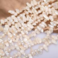 Barock kultivierten Süßwassersee Perlen, Natürliche kultivierte Süßwasserperlen, DIY, weiß, 6-10mm, Länge:ca. 35 cm, verkauft von Strang[