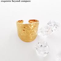 Titanium Steel Finger Ring, Vacuum Ion Plating, vintage & fashion jewelry & Unisex, golden, nickel, lead & cadmium free, Inner Approx 18mm [