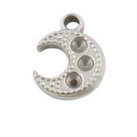 Stainless Steel Pendants, 304 Stainless Steel, Moon, fashion jewelry & Unisex, original color Approx 2mm 