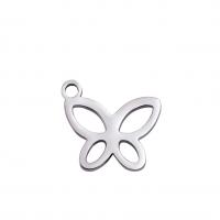 Stainless Steel Animal Pendants, 304 Stainless Steel, Butterfly, Vacuum Ion Plating, DIY & hollow [