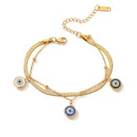 Evil Eye Jewelry Bracelet, Brass, plated, micro pave cubic zirconia & for woman, gold 