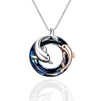 Glass Zinc Alloy Necklace, with Glass, fashion jewelry 50cm [