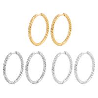 Edelstahl Hoop Ohrringe, 304 Edelstahl, Kreisring, Galvanische Beschichtung, Modeschmuck & für Frau, keine, 30x30mm, verkauft von Paar