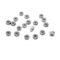 304 Stainless Steel Spacer Bead, Flat Round, DIY original color, Approx [