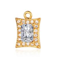 Cubic Zirconia Micro Pave Brass Pendant, plated, DIY & micro pave cubic zirconia & 1/1 loop 