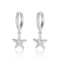 Cubic Zirconia Micro Pave Brass Earring, plated, DIY & micro pave cubic zirconia 