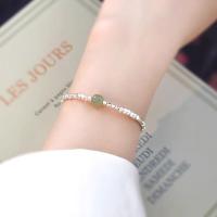 Jade Bracelets, Hetian Jade, with Brass, with 3cm extender chain, fashion jewelry & for woman, 6-7mm Approx 15.5 cm [