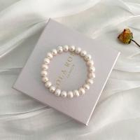 Pulseras de la perla, Perlas cultivadas de agua dulce, Joyería & longitud diferente para la opción & para mujer, Blanco, 8-9mm, Vendido por UD