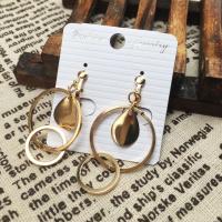 Zinc Alloy Clip Earring, Brass, gold color plated, fashion jewelry & for woman & hollow, 50-80mm 