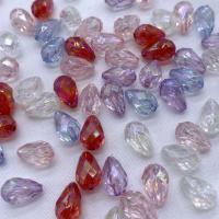 Plating Acrylic Beads, Teardrop, colorful plated, Laser & DIY & faceted Approx [