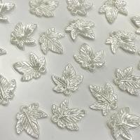 ABS Plastic Pendants, Leaf, painted, DIY, white Approx [