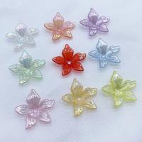 Acrylic Bead Cap, Flower, colorful plated, DIY 22mm, Approx 