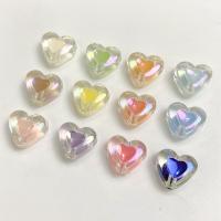 Beschichtung von Acryl-Perlen, Acryl, Herz, bunte Farbe plattiert, DIY & Emaille, keine, 15x7mm, ca. 100PCs/Tasche, verkauft von Tasche