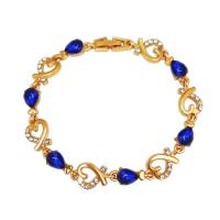 Zinc bracelets en strass en alliage , alliage de zinc, Placage, bijoux de mode & unisexe & avec strass, plus de couleurs à choisir Environ 20 cm, Vendu par PC[