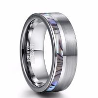 Мужское вольфрамовое стальное кольцо навалом, Вольфрама сталь, с Ракушка, ювелирные изделия моды & Мужская & разный размер для выбора, оригинальный цвет продается PC[