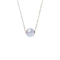 Freshwater Pearl Brass Necklace, with Brass, 18K gold plated, fashion jewelry & for woman Approx 45 cm 