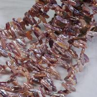 Perles de nacre de culture d'eau douce Biwa, perle d'eau douce cultivée, DIY, multicolore, 7-8x15-20mm Environ 39 cm, Vendu par brin[