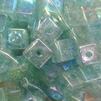 Plating Acrylic Beads,  Square, colorful plated, DIY 14mm, Approx 