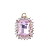 Crystal Zinc Alloy Pendants, with Crystal, plated, DIY & with rhinestone [