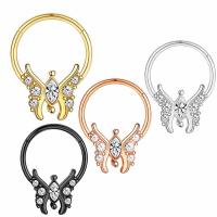 Stainless Steel Nose Piercing Jewelry, 304 Stainless Steel, Butterfly, Vacuum Ion Plating, fashion jewelry & Unisex 