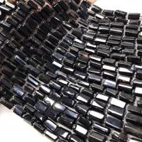Natürliche schwarze Achat Perlen, Schwarzer Achat, poliert, Folk-Stil & DIY, 6x10mm, Länge:ca. 38-40 cm, verkauft von Strang