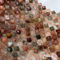 Perles Quartz rutile, soucoupe, poli, style folk & DIY, multicolore, beads size Environ 38-40 cm, Vendu par brin