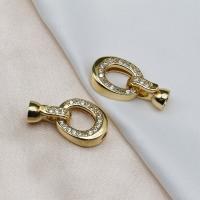 Brass Clasp Findings, high quality plated, DIY & micro pave cubic zirconia, golden 23mm [