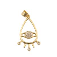 Cubic Zirconia Micro Pave Brass Pendant, Evil Eye, gold color plated, fashion jewelry & DIY & micro pave cubic zirconia, golden Approx 3mm 