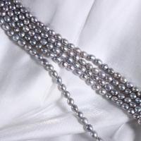 Perlas Arroz Freshwater, Perlas cultivadas de agua dulce, Bricolaje, gris, 5mm, longitud:aproximado 35 cm, Vendido por Sarta