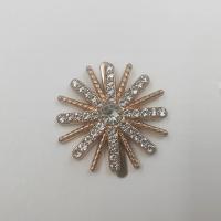 Rhinestone Costume Accessories, Zinc Alloy, with Rhinestone, Flower, gold color plated, DIY & for woman, clear 