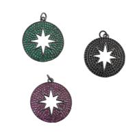 Cubic Zirconia Micro Pave Brass Pendant, Round, plated, fashion jewelry & DIY & micro pave cubic zirconia Approx 3mm 