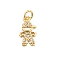 Cubic Zirconia Micro Pave Brass Pendant, gold color plated, fashion jewelry & DIY & micro pave cubic zirconia, golden Approx 1mm 