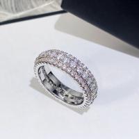 Cubic Zirconia Micro Pave Brass Finger Ring, platinum color plated, fashion jewelry & Unisex & micro pave cubic zirconia, 6mm 