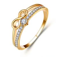 Cubic Zirconia Micro Pave Brass Finger Ring, Infinity, plated, fashion jewelry & micro pave cubic zirconia & for woman 7mm 